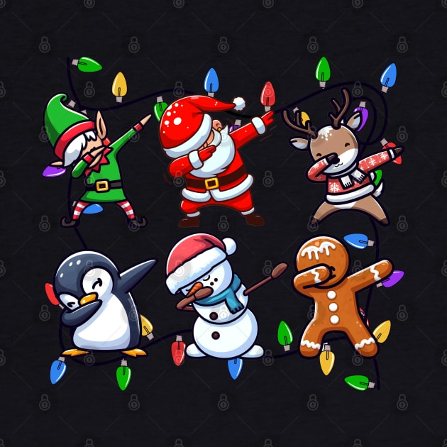 Dab Dancing Christmas Tree Lights Squad by Etopix